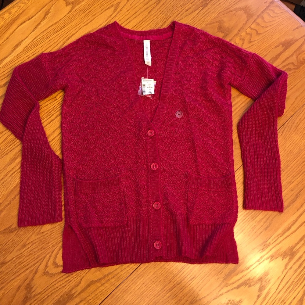 GORGEOUS, NWT Aeropostale deep rose pink cardigan, Size XS. 🌹 💗